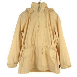 Pacific Trail Butter Yellow Hooded Anorak Jacket Women M Lightweight Drawstring